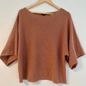 Eileen Fisher Bateau 3/4 Merino Wool Sweater Size S